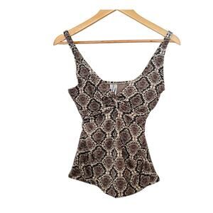 Tommy Bahama Desert Python Tankini Swim Top Womens Small Long Length NWT